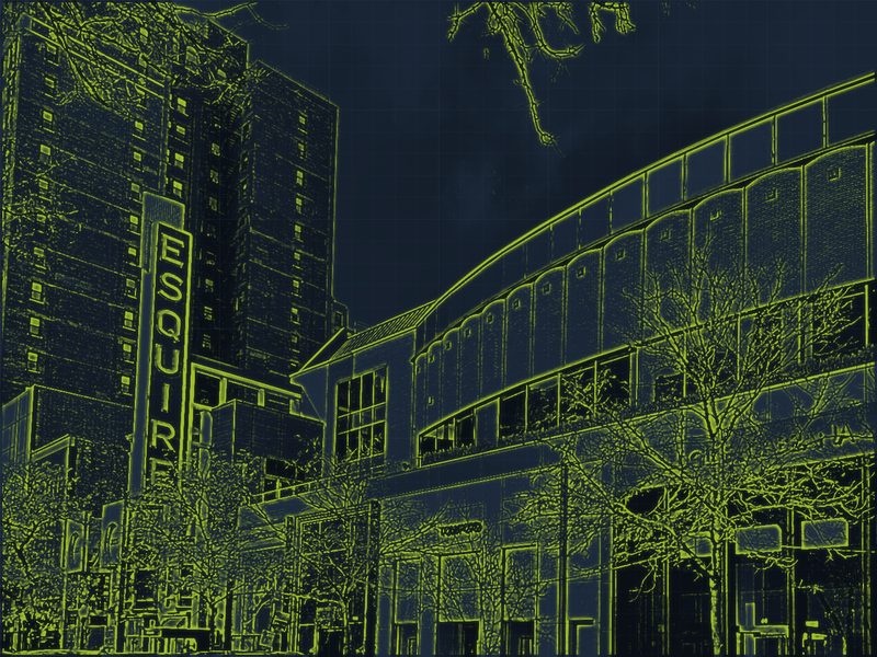 Schematic rendering of the Esquire building on Oak Street, Chicago