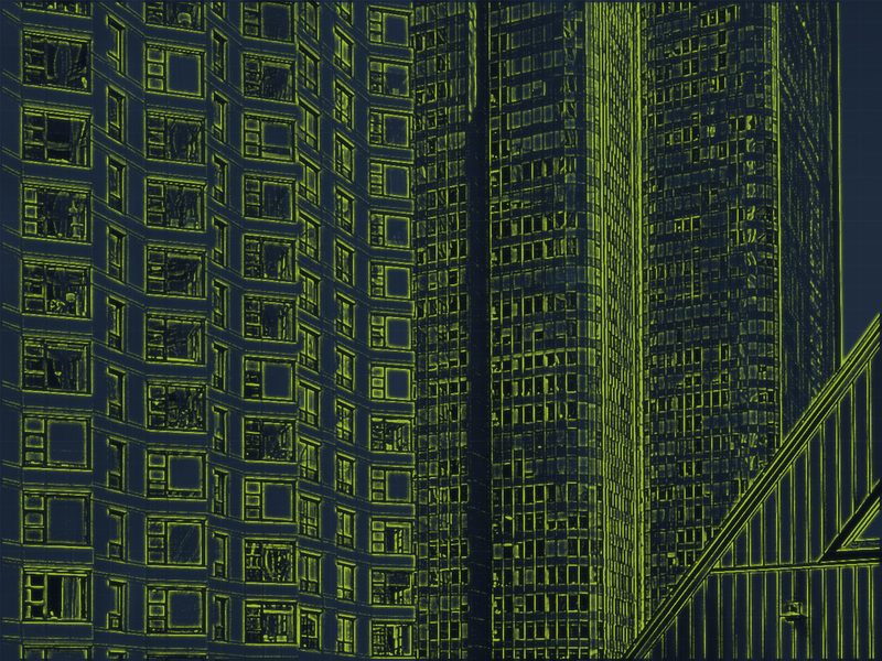 Schematic rendering of a multi-dwelling residential tower